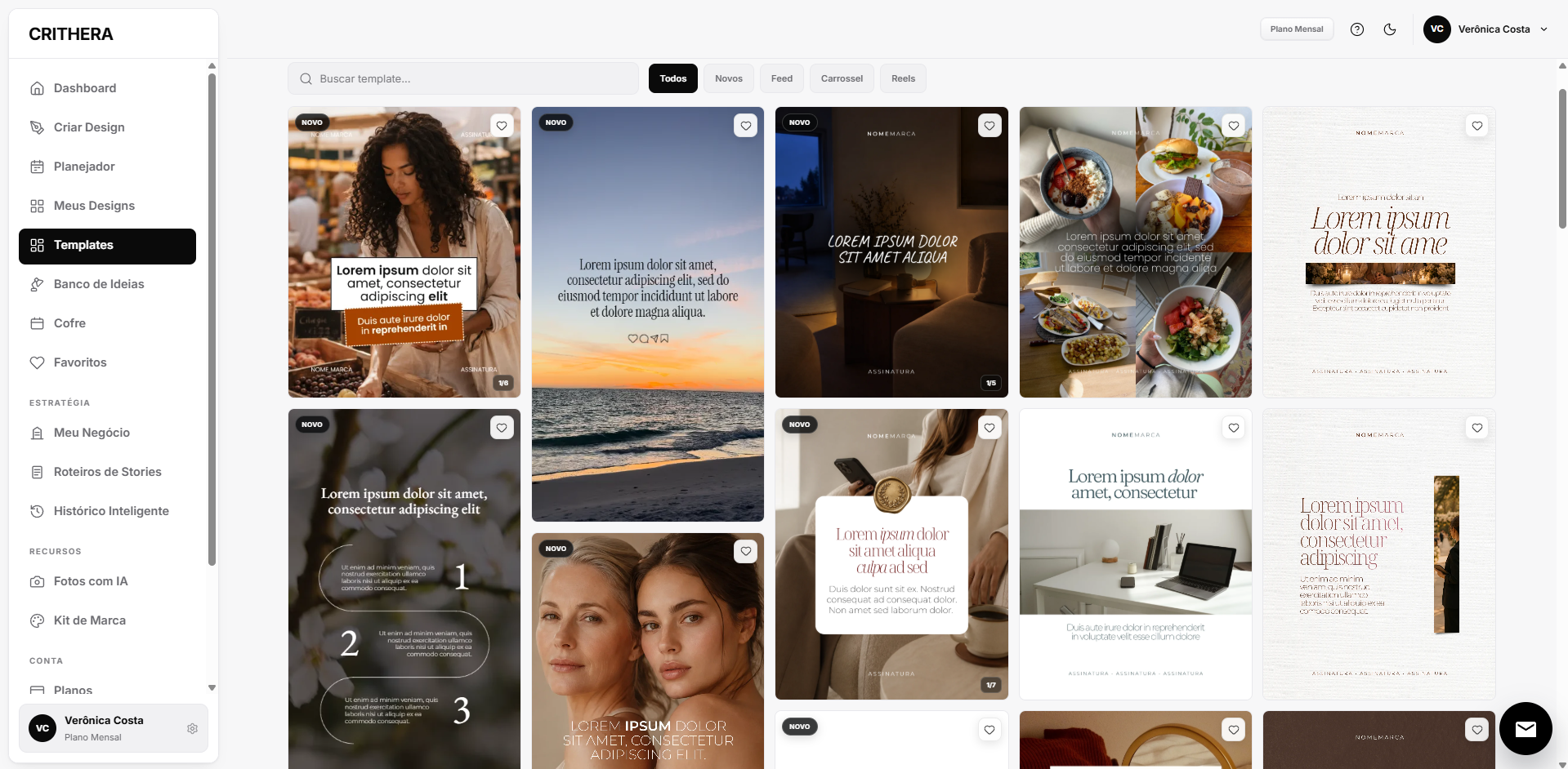 Biblioteca de Templates do CRITHERA